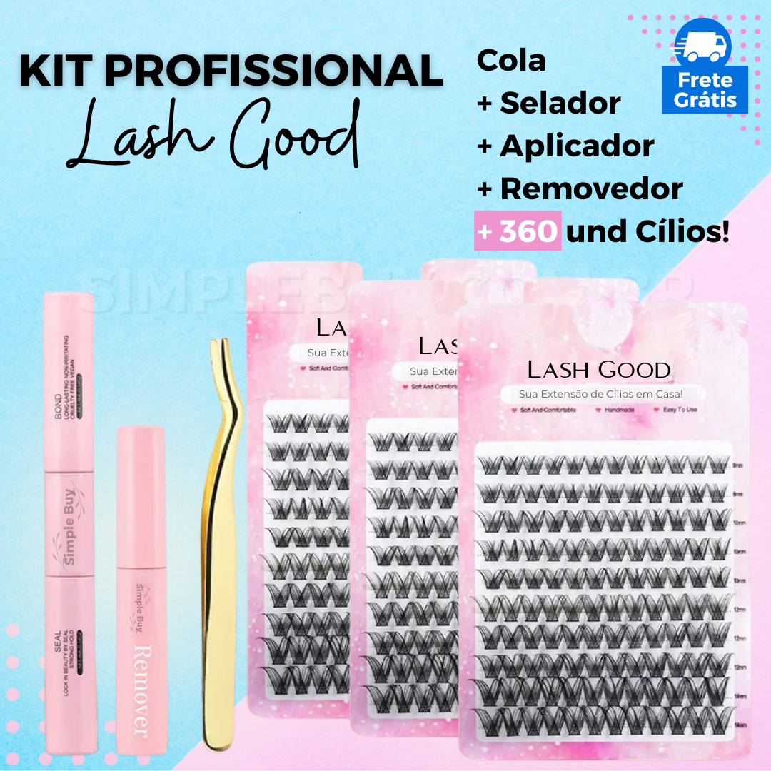 Kit Profissional Extensão de Cílios Em Casa LashGood