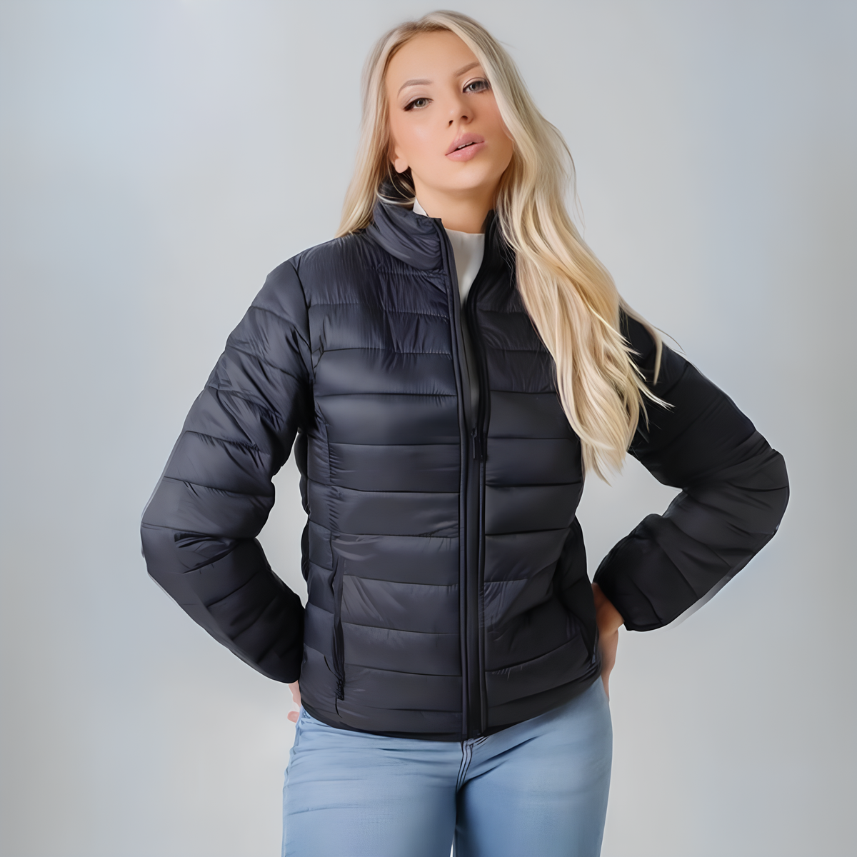 Jaqueta Feminina Puffer com Zíper