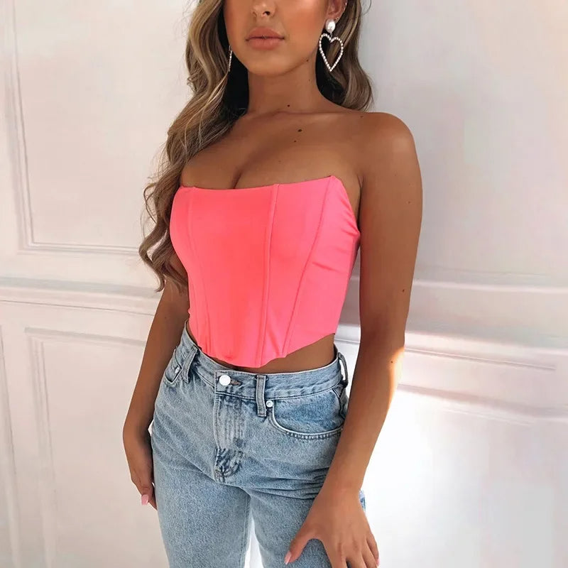 Cropped Corset Velvet Fashion