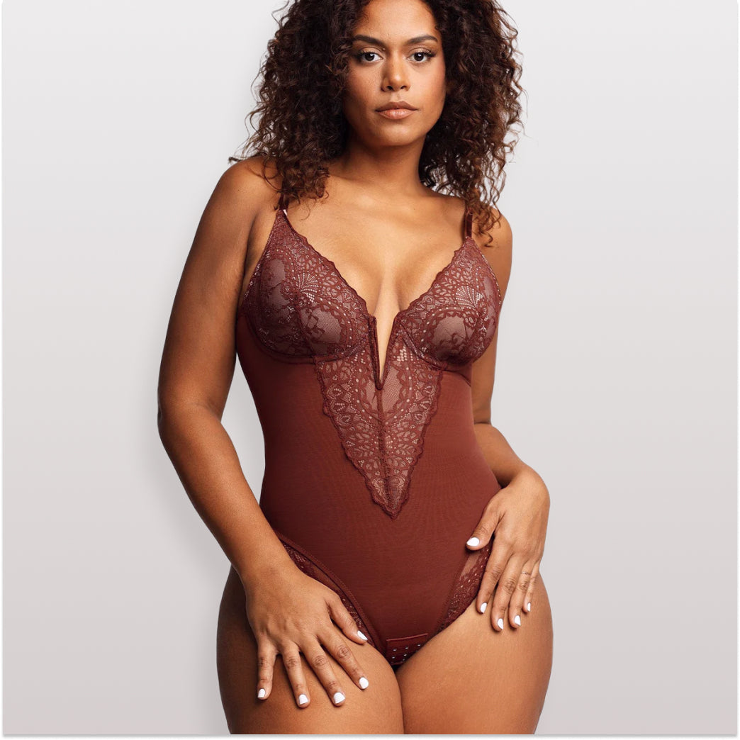 Body Modelador de Renda - Luxo Slim + BRINDE Calcinha Modeladora