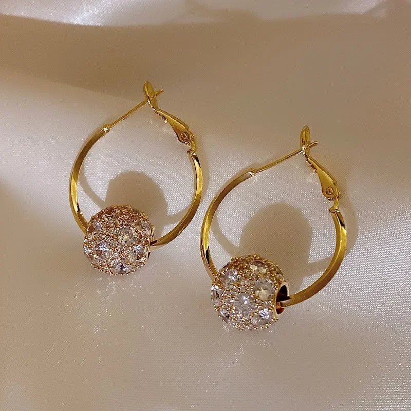 Brinco Argola com Pedra em Cristal