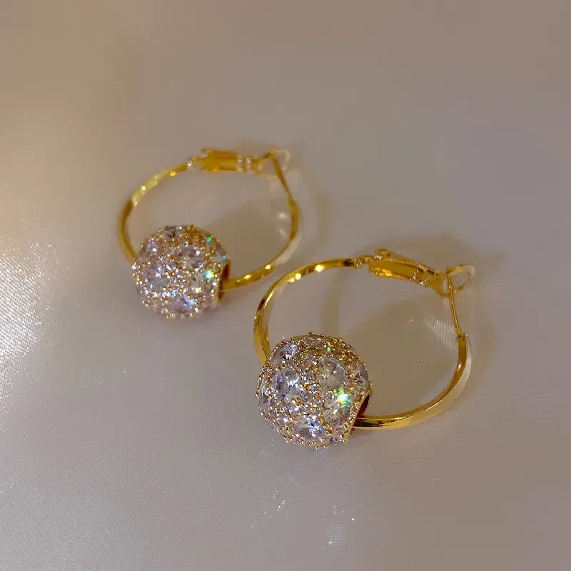 Brinco Argola com Pedra em Cristal