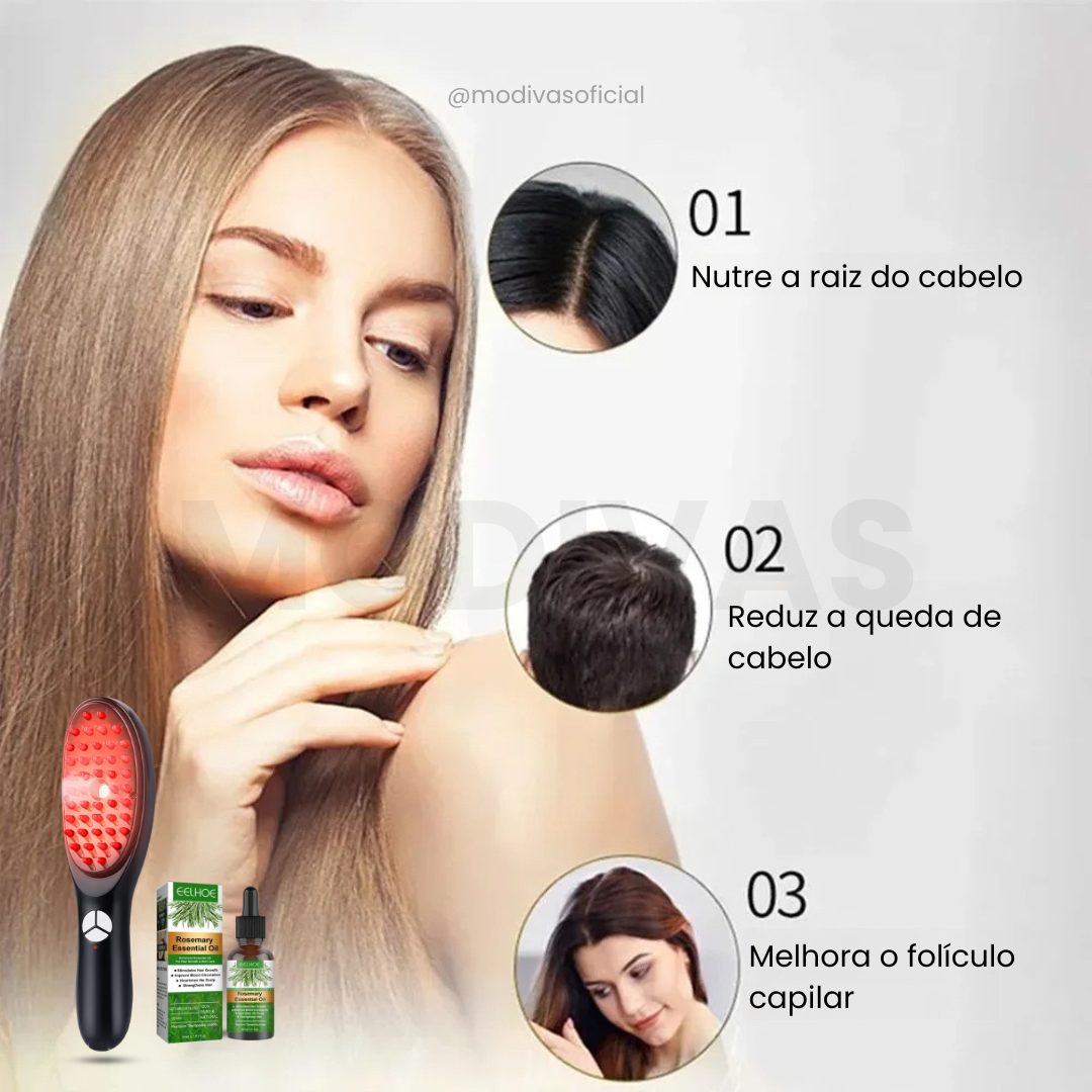 Escova Thera Brush™ 4 em 1 Terapia Capilar + BRINDE EXCLUSIVO