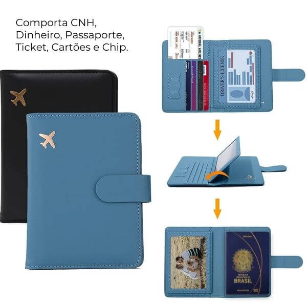 Carteira para Passaporte Slim Travel