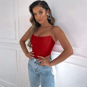Cropped Corset Velvet Fashion
