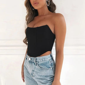 Cropped Corset Velvet Fashion