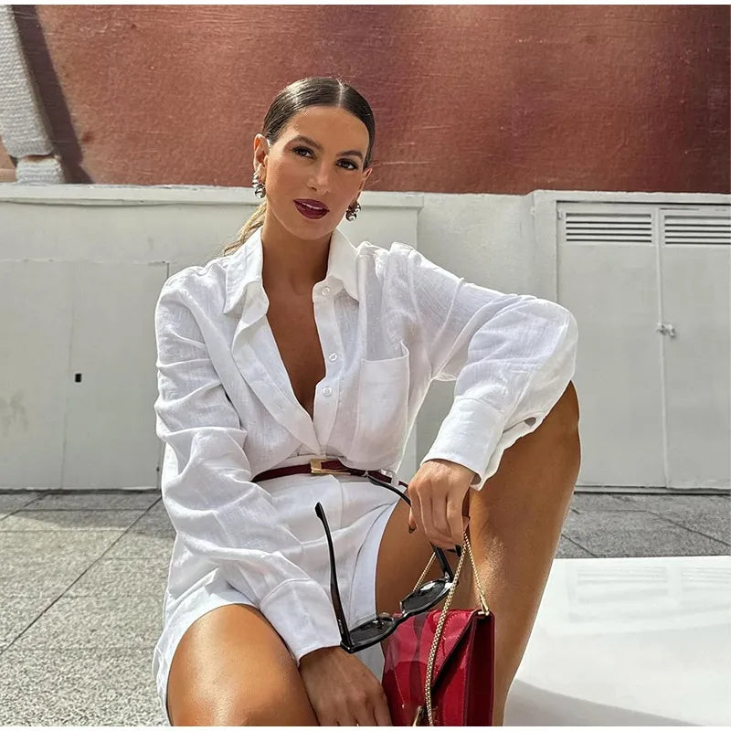 Conjunto Verão Mariana em Linho [Camisa + Shorts]