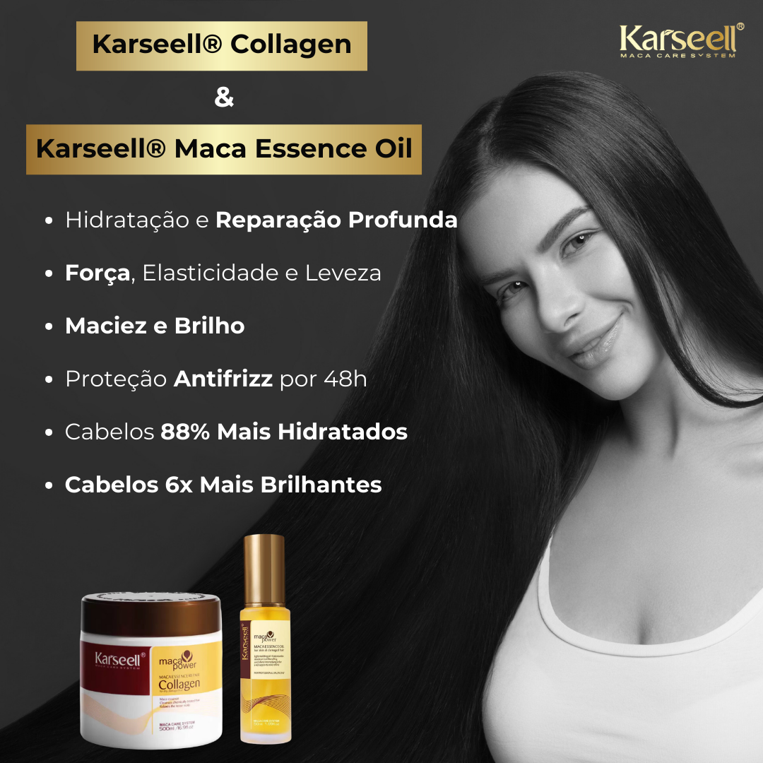 Kit Colágeno Supreme: Hidratação Profunda e Controle do Frizz [Máscara Hidratante + Maca Essence Oil]