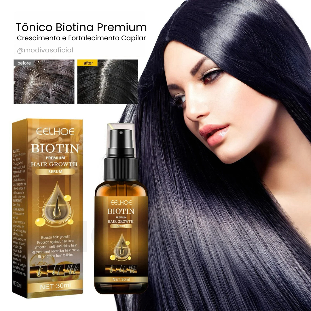 Tônico Capilar Biotina Premium + Touca de Cetim [Combo HAIR POWER]