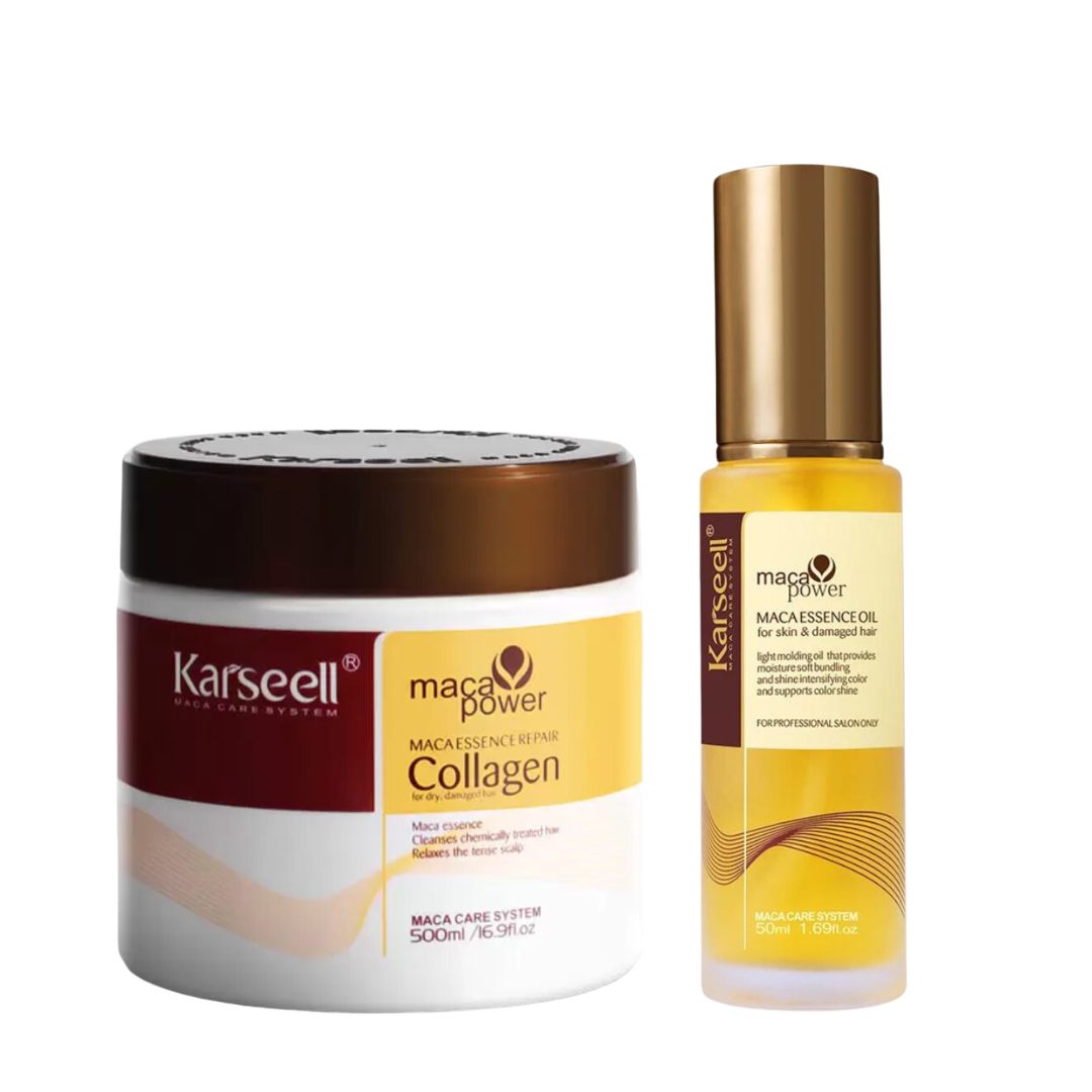 Kit Colágeno Supreme: Hidratação Profunda e Controle do Frizz [Máscara Hidratante + Maca Essence Oil]