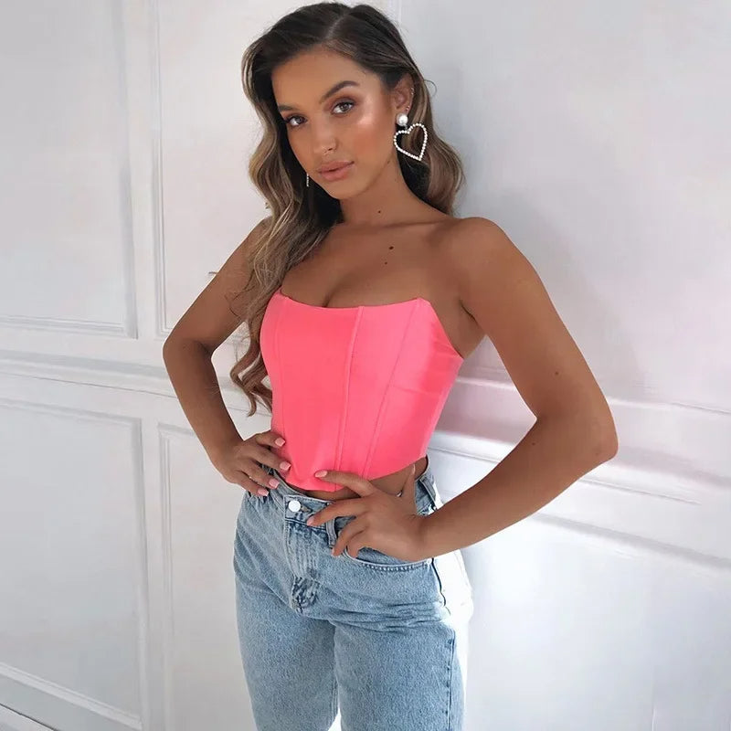 Cropped Corset Velvet Fashion