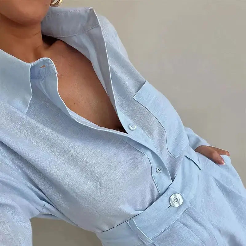 Conjunto Verão Mariana em Linho [Camisa + Shorts]