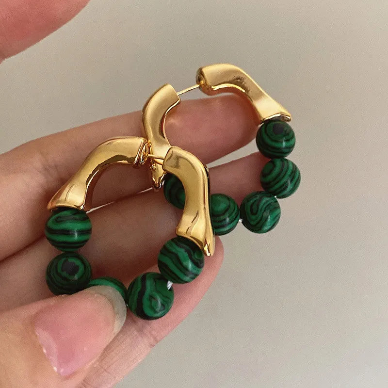 Brinco Argola com Pedras em Pêndulo