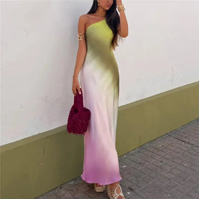 Vestido Midi Tie Dye em Cetim