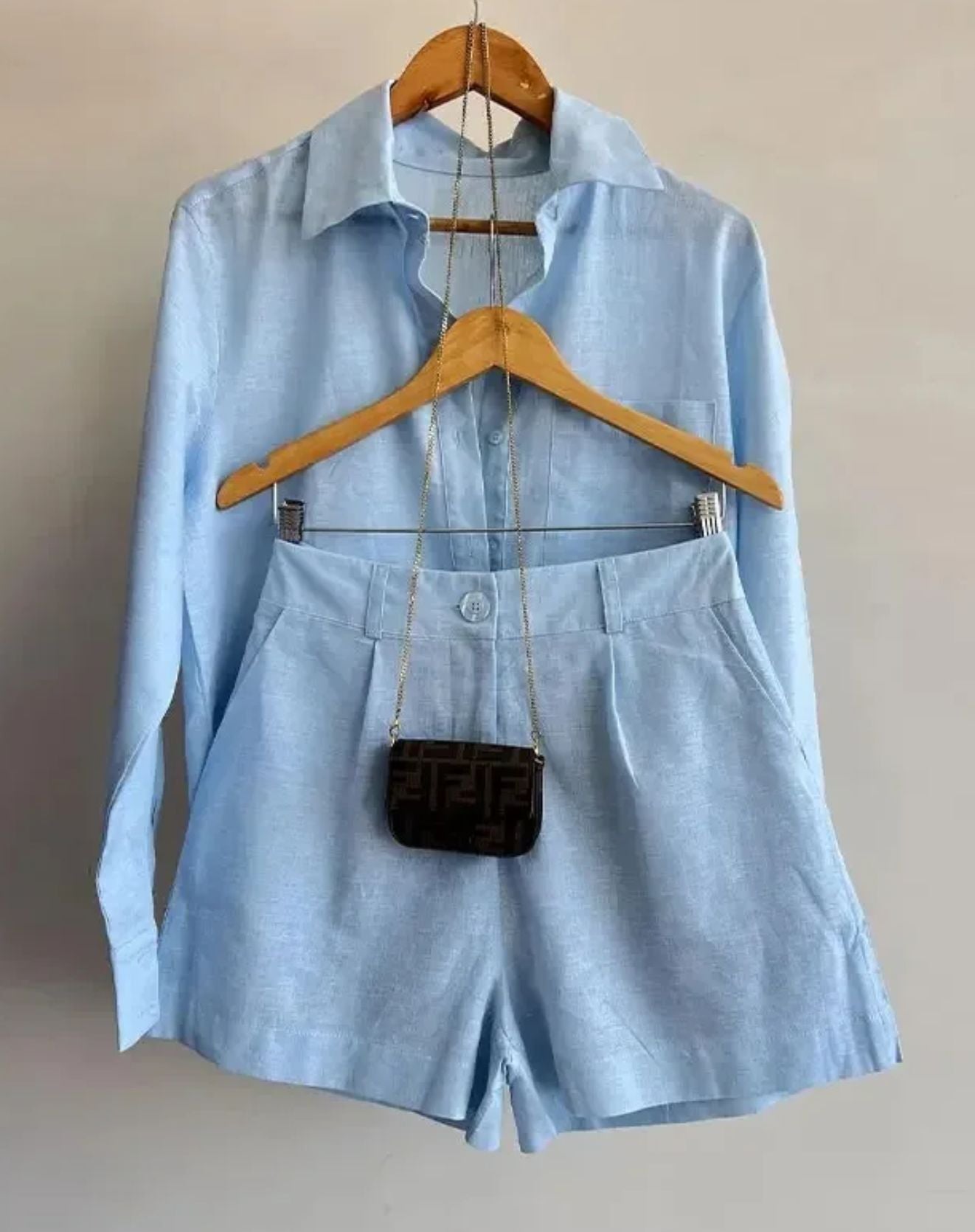 Conjunto Verão Mariana em Linho [Camisa + Shorts]