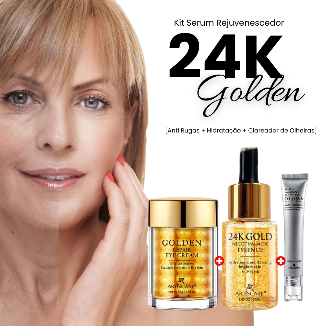 Kit Renew 24K Golden [Anti Rugas + Hidratação + Clareador de Olheiras]