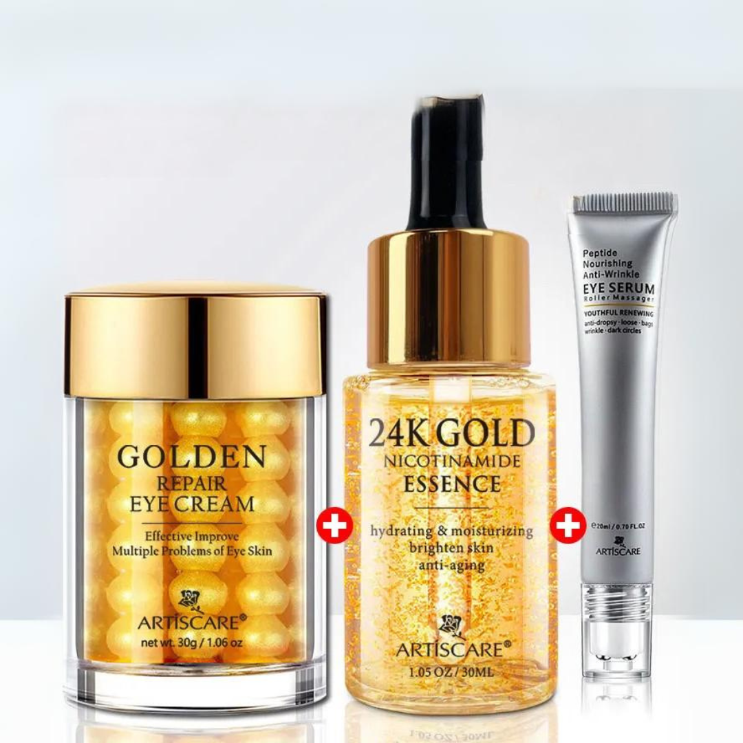 Kit Renew 24K Golden [Anti Rugas + Hidratação + Clareador de Olheiras]